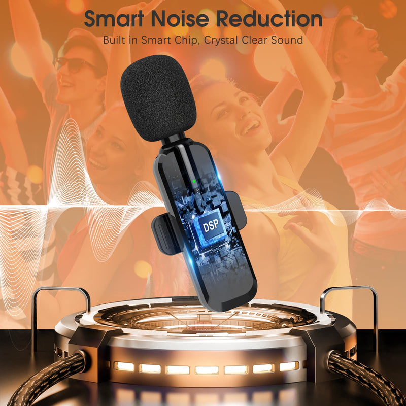 MAYBESTA Wireless Lavalier Microphone for iPhone, iPad, Android - Bluetooth Lapel Phone Mic for Video Recording - Mini Clip on Microphones for YouTube Podcast Interview