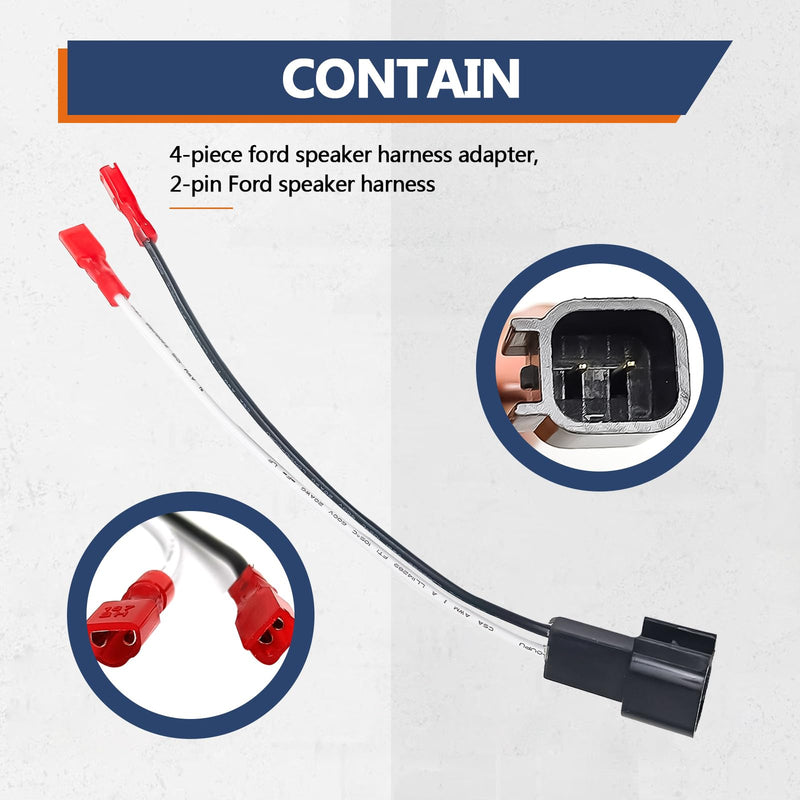 [AUSTRALIA] - 4 Pack 72-5600 Speaker Harness Car Front Rear Door Speakers Adapter Connector Adaptor Plug Compatible with Ford F150 F250 Escape Mustang Lincoln Mercury Mazda 