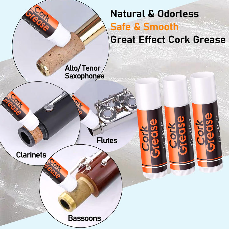 [AUSTRALIA] - Flute Care Cleaner Kit with Cork Grease,Multifunctional Cleaning Brush, Cotton Cleaning Brush, Swab and Screw, Niantime Flute Cleaning Kit for Base Maintenance Basic Flute cleaning Kit 