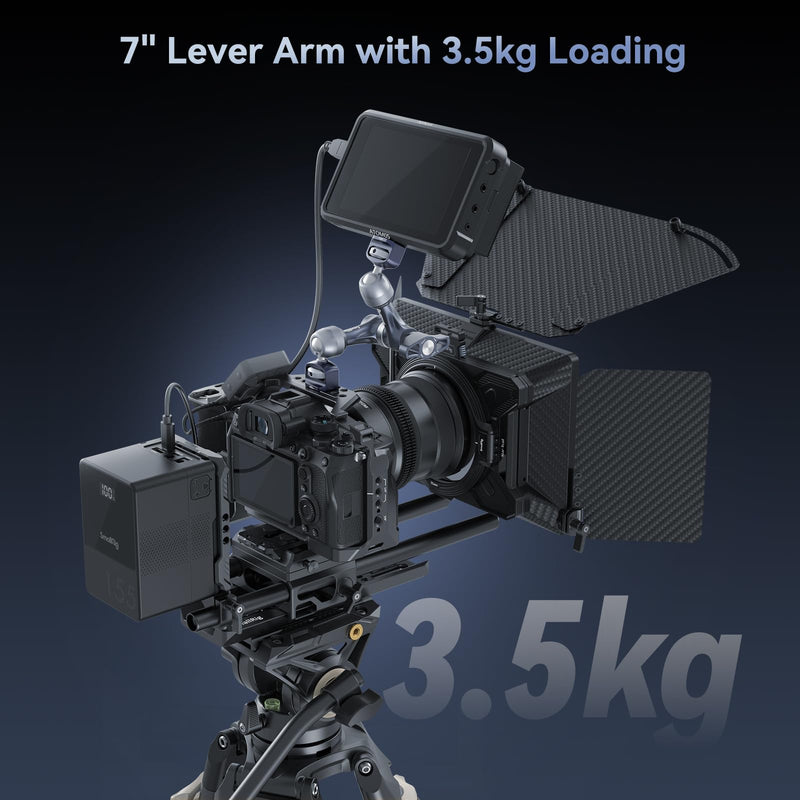 SMALLRIG 7" Rosette Magic Arm, Camera Monitor Mount, Articulating Arm with 1/4"-20 Screws and Anti-Twist Pins, Max Load Capacity 3.5kg Friction Arm, for Cameras, Monitors, LED Lights and Phones 7" Gear Magic Arm