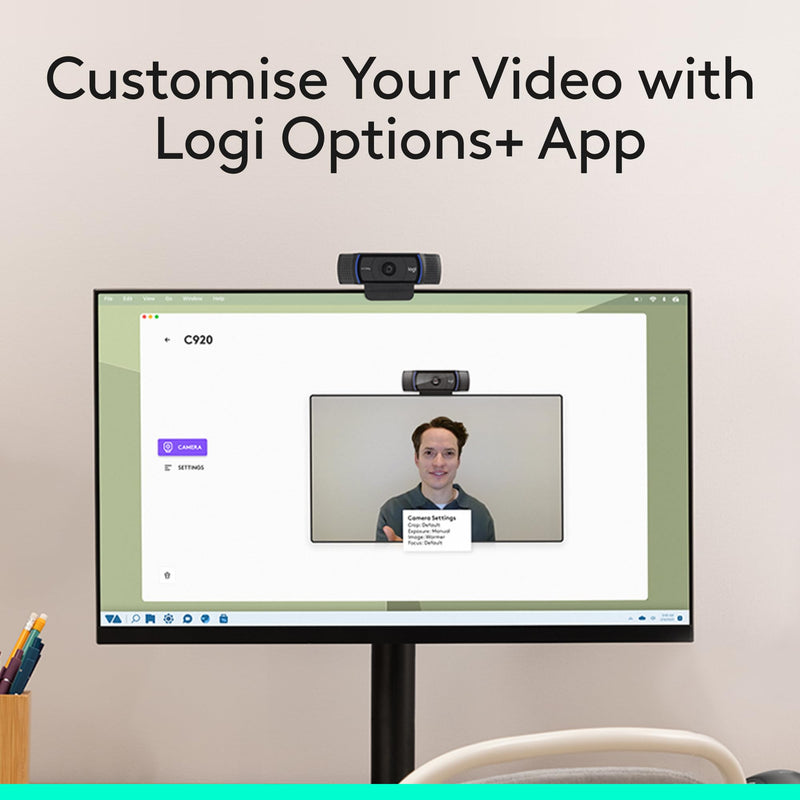 Logitech C920x HD Pro PC Webcam Full 1080p/30fps Video - Black | 30fps Video, Clear Audio, Light Correction, Works with Teams, Meet, Zoom, Nintendo Switch 2, Mac, Tablet 1 Pack 1080P/30 fps, 720p/30fps
