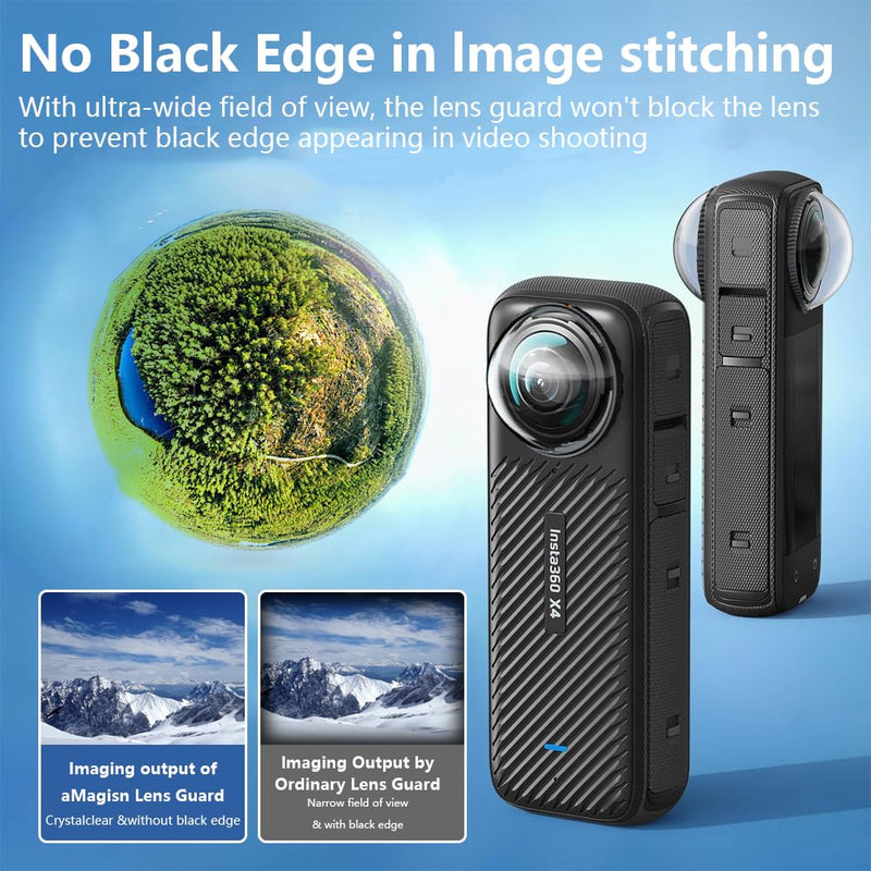 Lens Guard for Insta360 X4, Lens Protector Removable PC Protective Lens Cover for Insta 360 X4 Accessories(2 sets - 4 pcs)