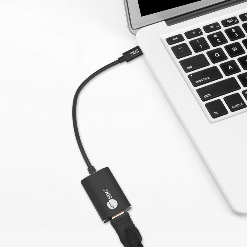 SIIG CB-TC0C12-S1 USB Type C to 4K HDMI Cable Adapter - Thunderbolt 3 Compatible - Male to Female Converter - Reversible Plug Design - Supports 6.0Gbps Bandwidth 4K 60Hz