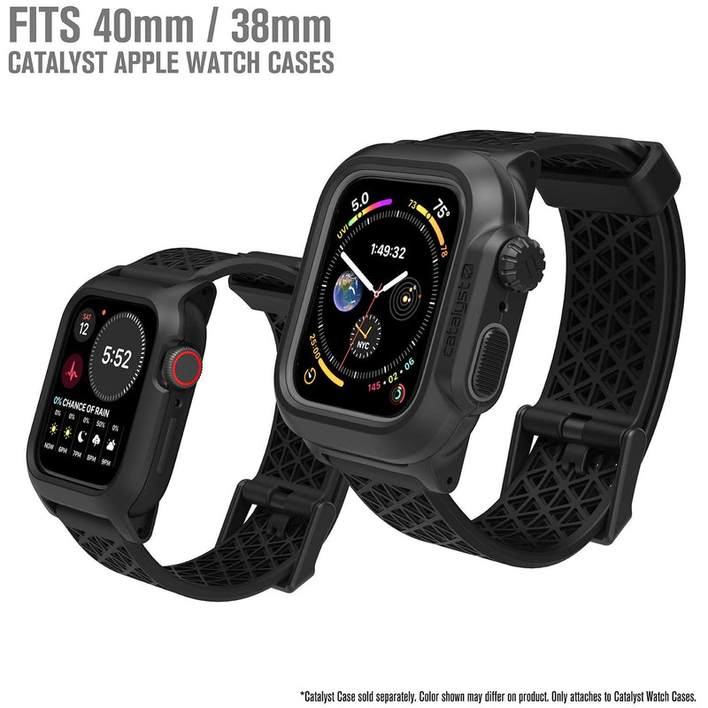 Catalyst Designed for Apple Watch SE 38mm 40mm, Series 6, Breathable, Sports Wristband Strap Replacement Band Without connectors Designed for Series SE/6/5/4/3/2/1 - Stealth Black