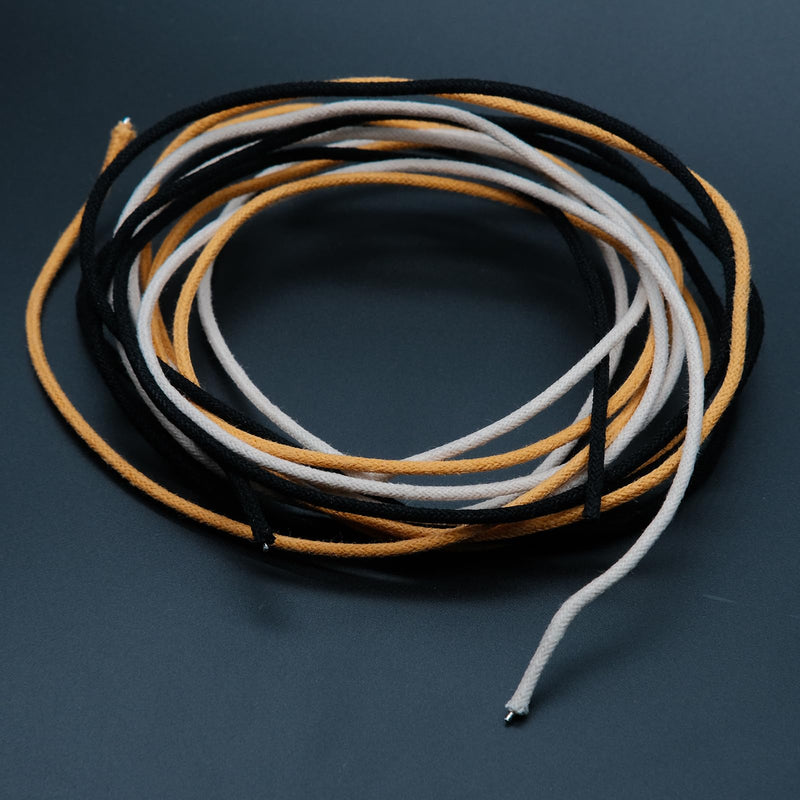 Cloth-covered Waxed Vintage-style Pushback Guitar Wire -10 Feet (3.3-white/3.3-black/3.3-yellow) Pushback Wire for Electric Guitar Upgrades Kits
