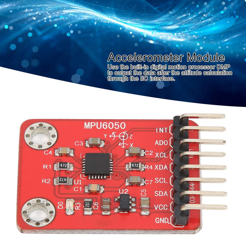 Gyroscope Accelerometer, MPU6050 6-Axis Accelerometer Gyroscope Sensor Module 16 Bit AD Converter Data Output for Engineers, Technicians
