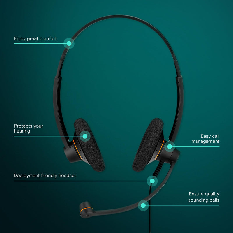[AUSTRALIA] - EPOS Sennheiser Consumer Audio SC 60 USB ML (504547) - Double-Sided Business Headset | For Skype for Business | with HD Sound, Noise-Cancelling Microphone, & USB Connector (Black) 