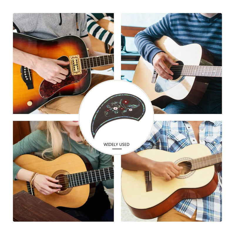 Vaguelly Bass Pickguards PVC Universal Folk Acoustic Guitar Pickguard Teardrop Shape Self-adhesive Guitar Pickguard Sticker Fits 39-41inches