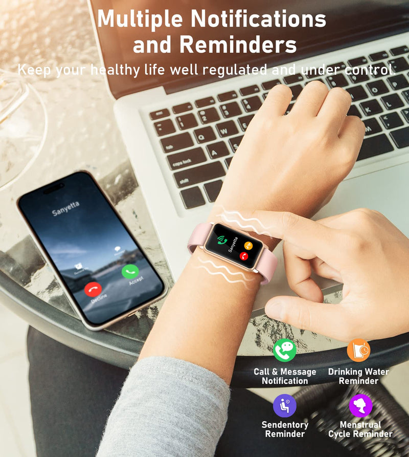 Mindrose Health Fitness Tracker with 24/7 Heart Rate Blood Oxygen Blood Pressure Sleep Monitor 100 Sports Modes Step Calorie Counter