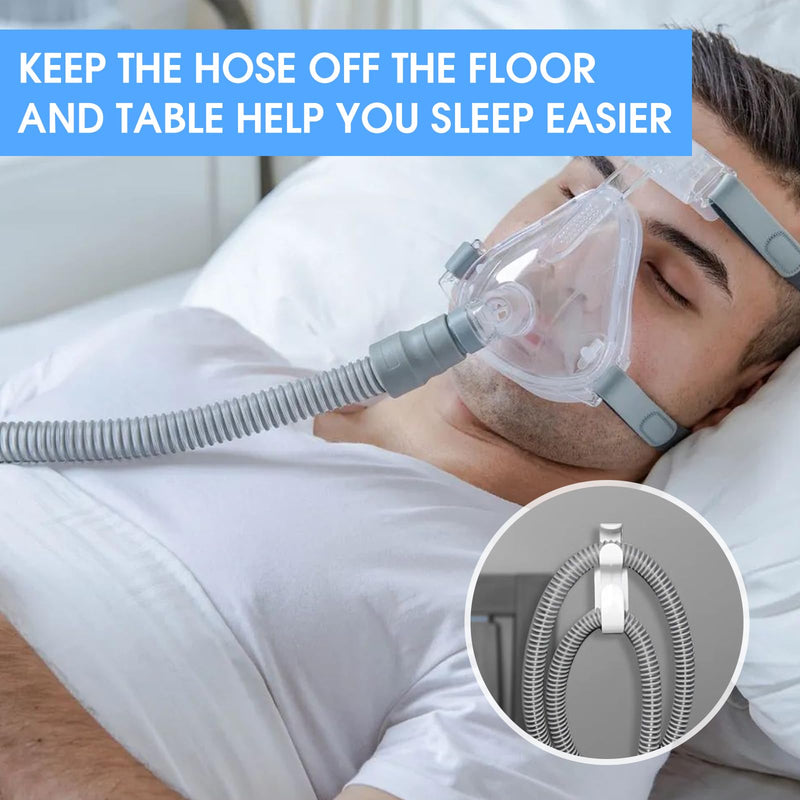 Pack of 2 CPAP Hose Holder, Wall Mount for CPAP Device, Stable & Reusable, with 2 Adhesive Pads, Prevents Hose Tangle, Löwenstein CPAP Accessories, Easy Assembly