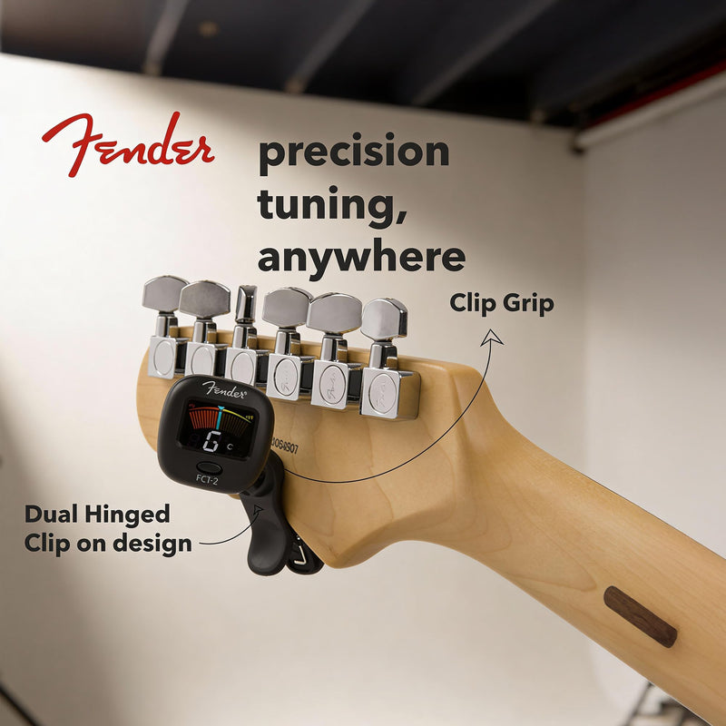 [AUSTRALIA] - Fender FCT-2 Professional Multi-Instrument Clip-On Tuner for Guitar, Bass, Ukulele, and Violin 