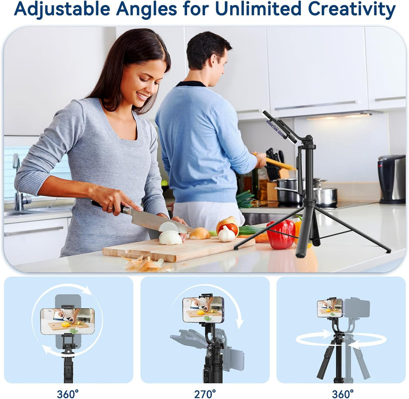 [AUSTRALIA] - Fugetek 48" Compact Selfie Stick & Tripod, Extendable, Wireless Bluetooth Remote, Lightweight Aluminum, Travel Ready, Compatible with iPhone 14 13 12 Pro Xs Max Xr X 8Plus 7 & Android Black 