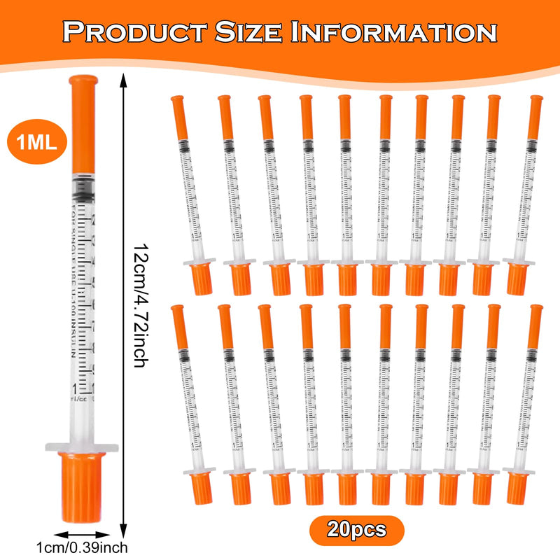 Pack of 20 1 ml Plastic Tube Syringes Multi-Purpose Measuring Tools Plastic Individually Packed Liquid Measuring Syringe with Plastic Tubes Pet Feeding Plant Watering