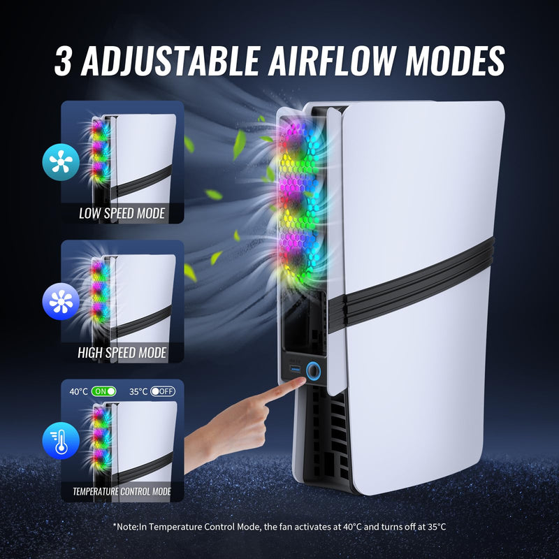PS5 Pro / PS5 Slim/Stand and Cooling Station Cooling Fans for PS5/ Pro/Slim/,