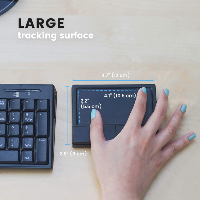 Perixx PERIPAD-704 Wireless Touchpad, Portable Track Pad for Desktop and Laptop User, Large Size 4.72x3.54x0.74 inches (Wireless), Black