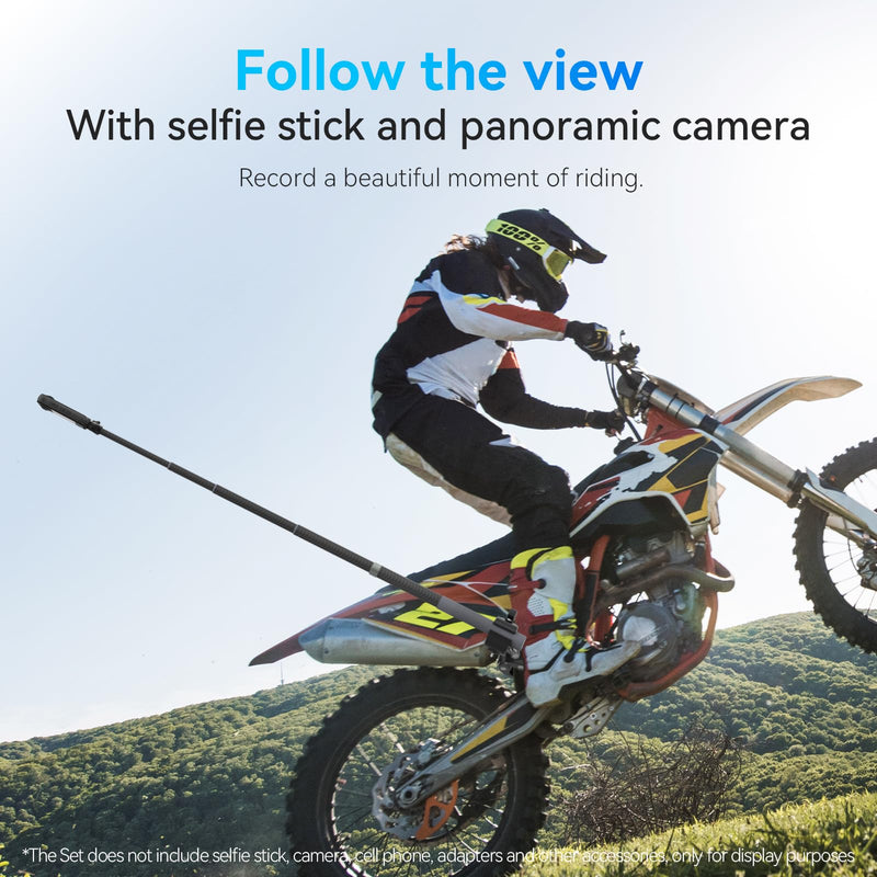 [AUSTRALIA] - TELESIN 360 Dual Ball Clamp Mount, Bike Bicycle Motorcycle Handlebar Stick Pole Mount Holder Accessories for DJI Osmo Action 6 /Osmo Nano/Osmo 360 /Osmo Action 5 Pro, Hero 13 12 11 10 9, Insta 360 X5 Metal Dual Ball 