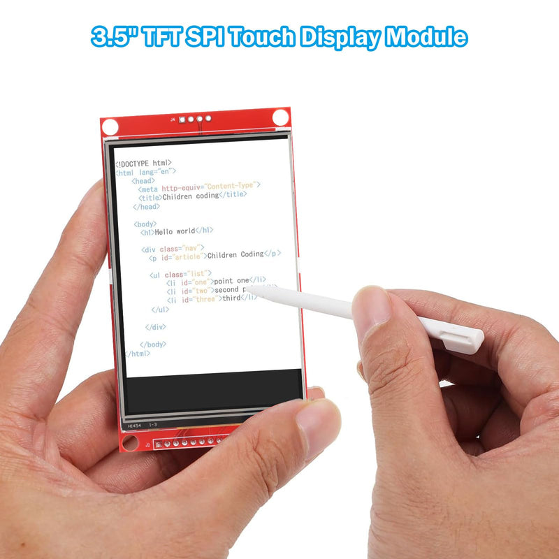 3.5 Inch LCD TFT Touch Display Binghe 3.5 Inch LCD Display Touch Module with Touch Pen 320 x 480 Resolution Driver ILI9488 4-Wire SPI Compatible with Arduino