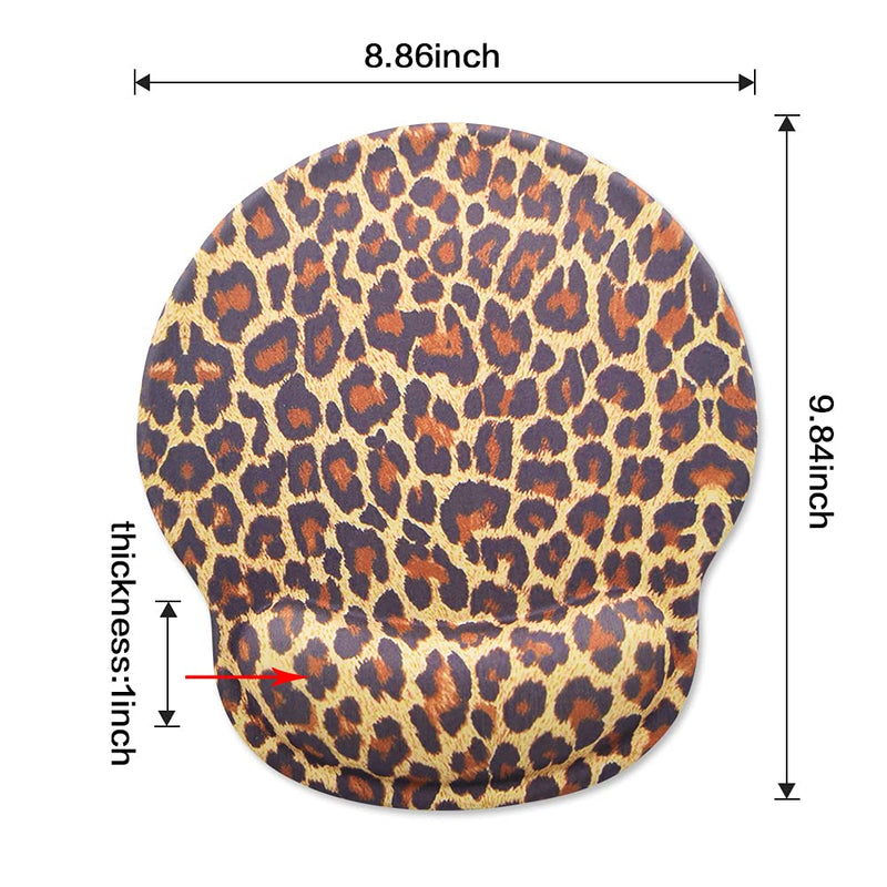 Leopard Mouse Pad with Wrist Support,Desk Accessories Ergonomic Mouse Pad Durable & Comfortable Large Non-Slip Cheetah Wrist Rest for Gaming,Computer,Laptop,Home Office
