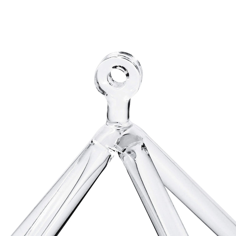 Clear Quartz Crystal Singing Pyramid 4 inch With Crystal Singing Bowl Striker