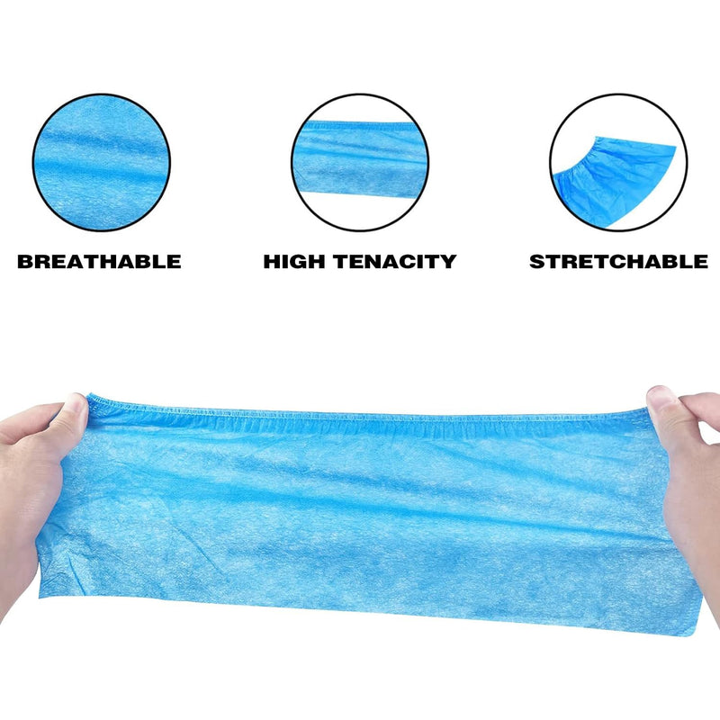 Shoe Covers, Pack of 100 Blue Overshoes, PE Shoe Covers, Universal Size Overshoes, Shoe Covers to Keep Shoes/Floors/Carpets Clean and Tidy