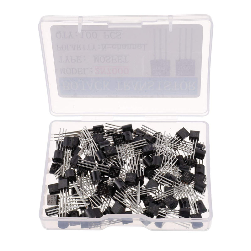 BOJACK 2N7000 MOSFET Transistor 200mA 60V N-Channel Feld Effect Transistor TO-92 (Pack of 100)