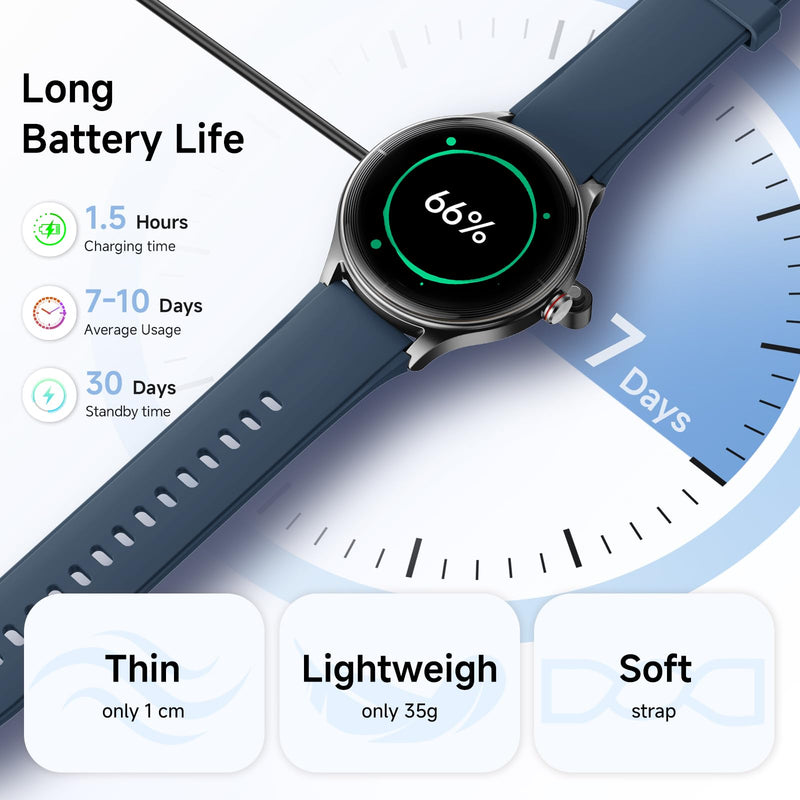 Woneligo Smart Watch for Men,1.57'' AMOLED Touchscreen Compatible with Android&iOS,IP68 Waterproof Fitness Watch with Heart Rate/Sp02/Sleep & Calories Monitors 110+ Sport Modes,Bluetooth Calls