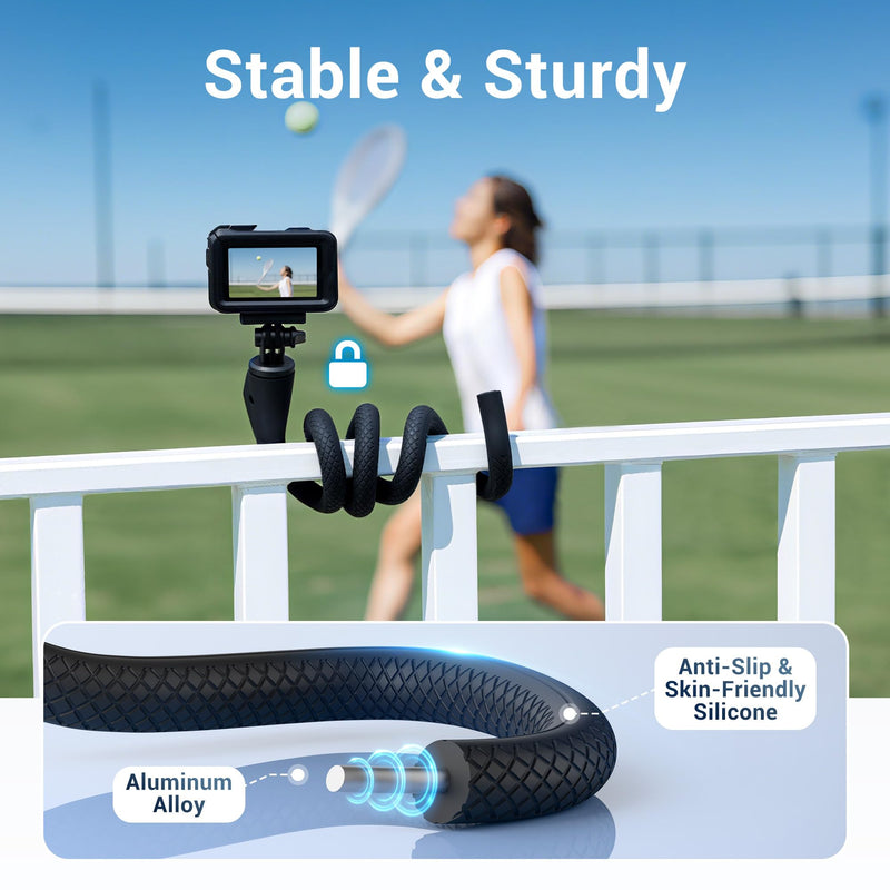 [AUSTRALIA] - 29.5'' Magnetic Flexible Gooseneck Phone Mount Holder for iPhone 17 16 15 Pro Max & Action Camera,Long Arm Bendable Selfie Stick Cell Phone Stand with 1/4"20 for Stroller Treadmill Gym Shopping Cart Wrap Around Holder 