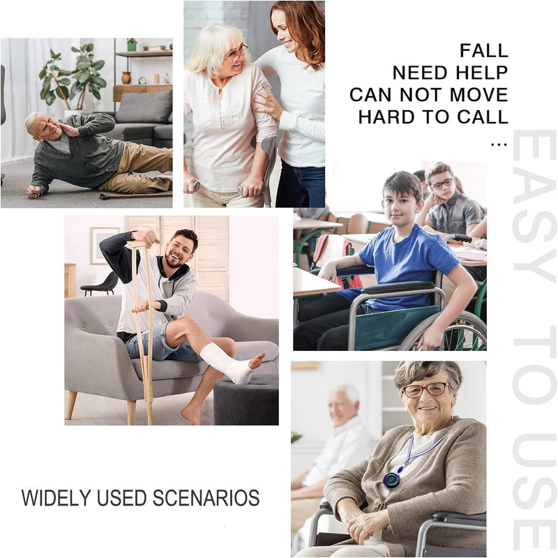 [AUSTRALIA] - Caregiver Pager, Wireless Call Button for Seniors/Elderly at Home, 3 SOS Buttons + 3 Receivers Medical Life Alert System, Emergency Panic Call Bell, Nurse Calling & Patient Assistance Alarm 3 Receivers + 3 Call Buttons Black 