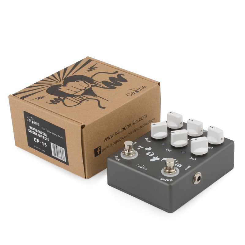 Caline CP-15 Guitar Metal Distortion Pedal with 3 Band EQ and Low-Mid-High Gain Boost Effect Bypass Design