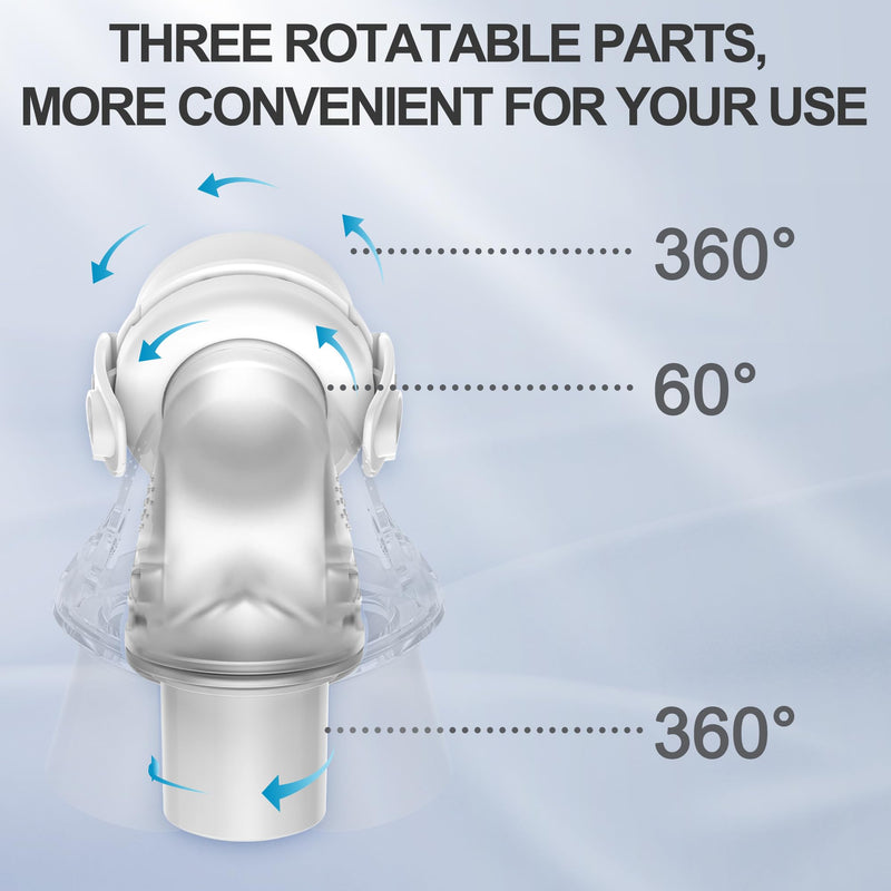 2 Pack Replacement Swivel Connector Elbow Tube Compatible with Airfit F20 and Airfit F30 Hose Quick Release Swivel High Quality CPAP Accessories BlessEase