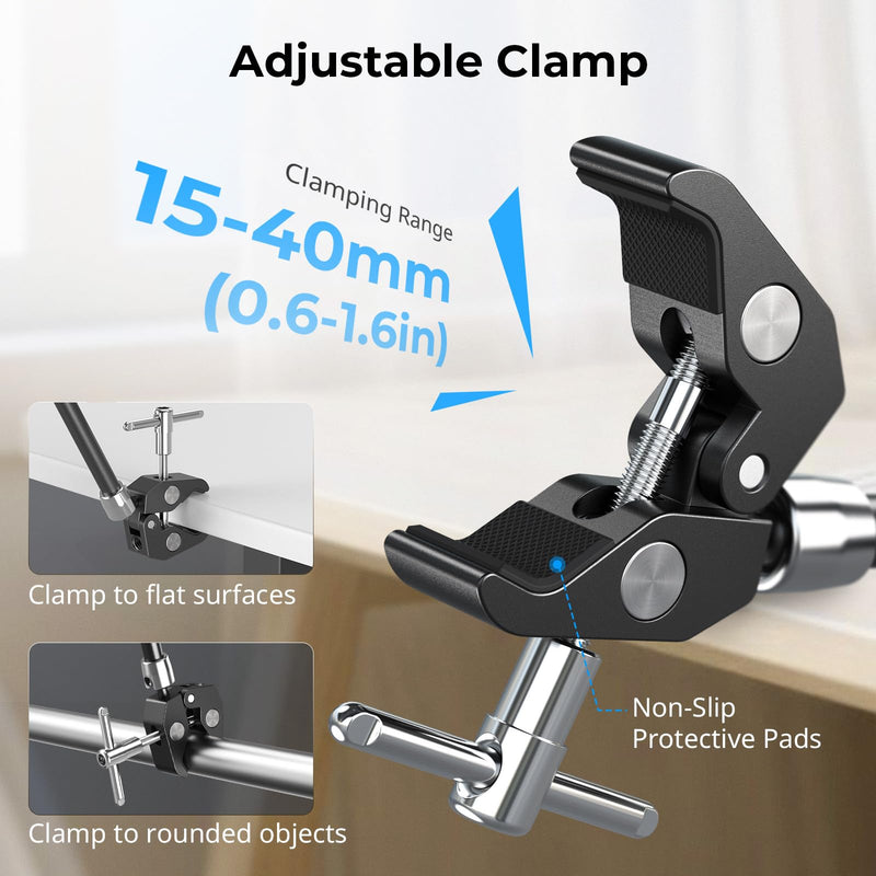 [AUSTRALIA] - SMALLRIG 11 Inch Magic Arm with Crab-Shaped Clamp, Arm with 1/4"-20 Screw and Retractable Pins, for Action Cameras, Monitors, Video Lights, and Microphones - 5311 11 Inches 