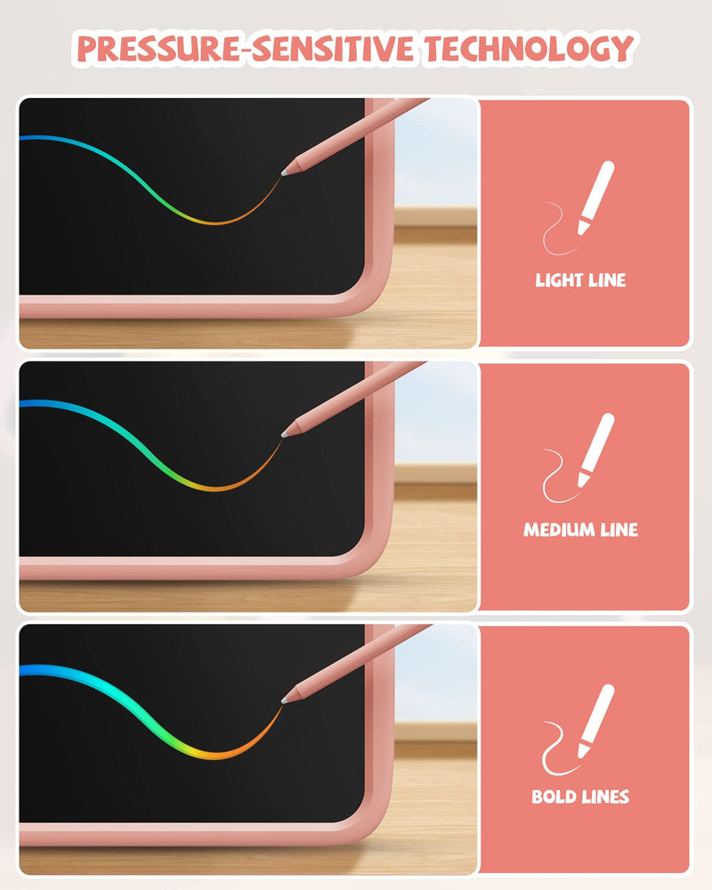 10 Inch LCD Writing Tablet for Kids Pink+Blue