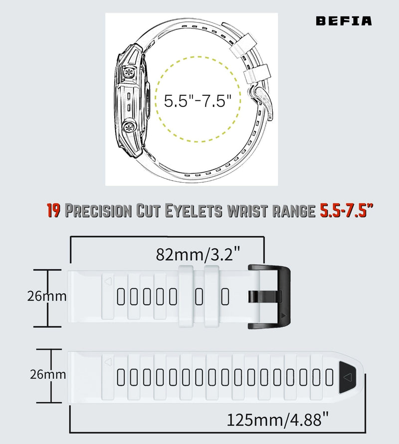 26mm Watch Band for Garmin Fenix 8 51mm 5x 6x pro 7x pro sapphire solar, quickfit 26 watch bands for Garmin enduro tactix delta rubber Combo_2