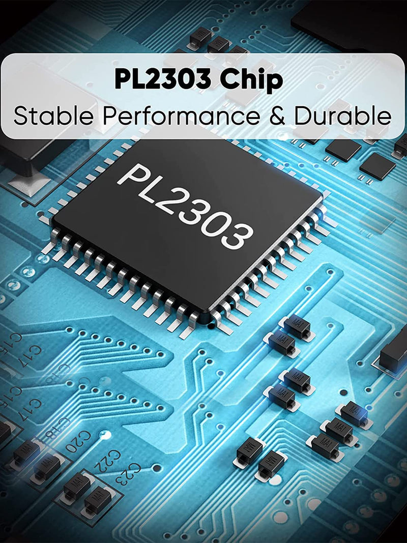 [AUSTRALIA] - CableCreation USB to RS232 Adapter with PL2303 Chip (3-Pack), 3 Feet Gold Plated DB9 Male Serial Converter Cable for Windows 11,10, 8.1, 8,7, Linux, macOS, Black 3.3FT 