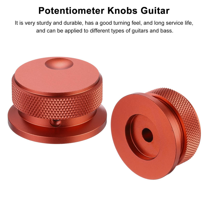 [AUSTRALIA] - MECCANIXITY Aluminium Potentiometer Knobs 1/4"x1.5", Universal Top Hat Knobs Volume Tone Control Knob with Set Screw for Guitar Bass, Red 