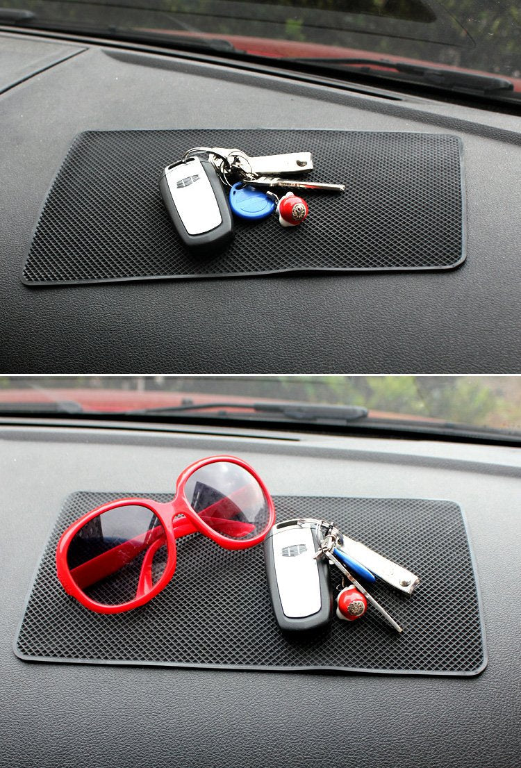 Tianmei 10.6in x 6.1in Extra Large Size Anti-Slip Rubber Pad, Car Dashboard Universal Non-Slip Mat use for Cell Phones, Sunglasses, Keys, Coins and More (Pure Black) Pure Black - 10.6in x 6.1in