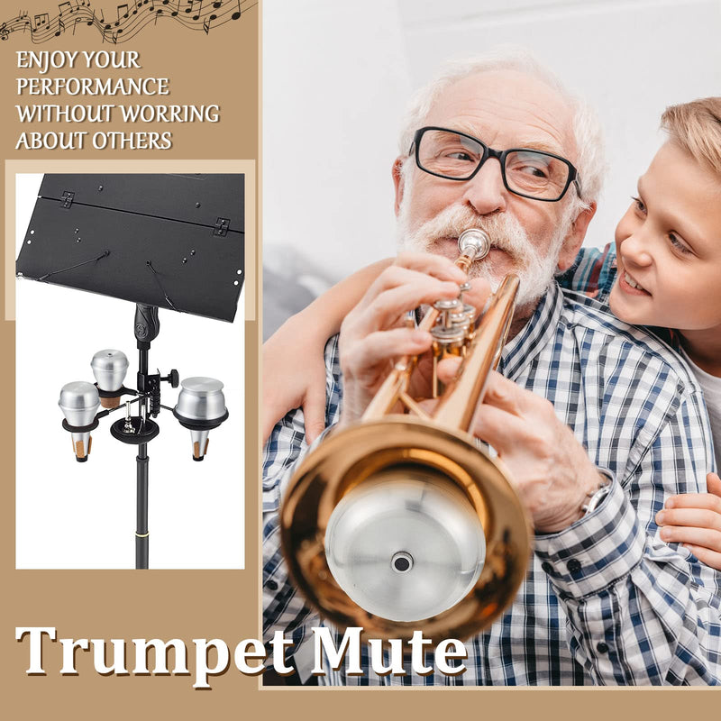 3 Pcs Trumpet Mute Set Small Practice Mute Trumpet Mute Silencer Cup Trumpet Mute All Aluminum Trumpet Mute for Beginners Students Jazz Classic Stage Performance Practice