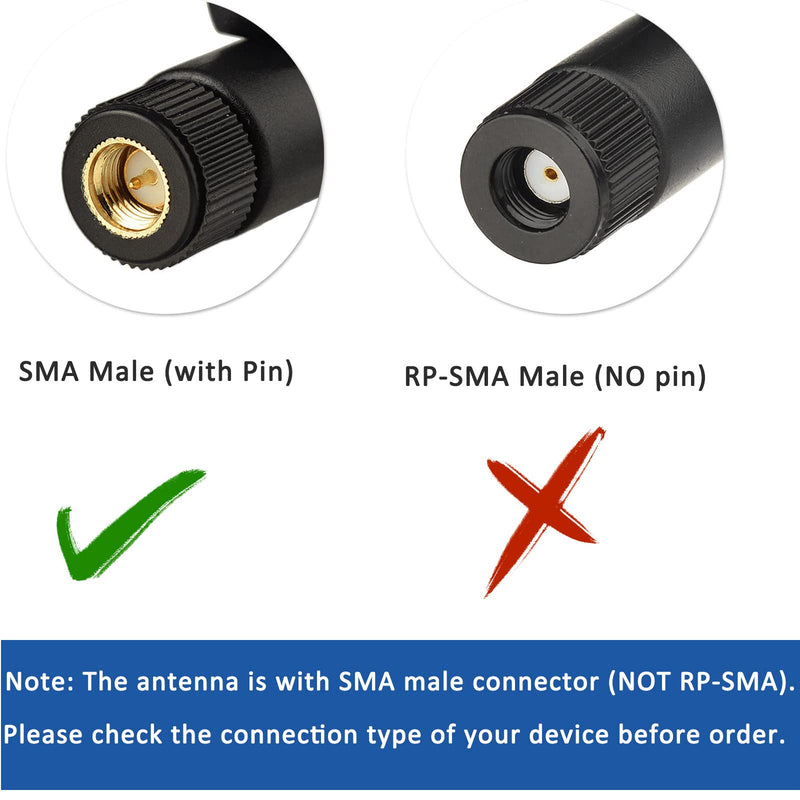 Eightwood 2.4GHz 5GHz Dual Band WiFi Antenna, 9dBi Omni SMA Male Antenna | for Backup Camera, Security Camera, FPV Drone, ISM, Smart Home Devices