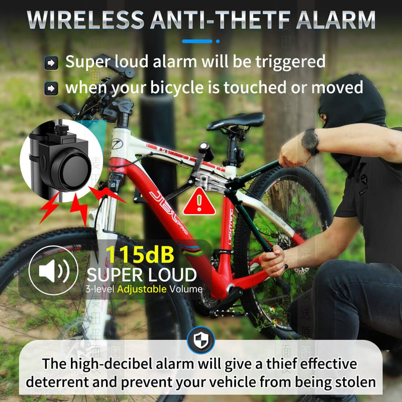 ADONOW Wireless Remote Bike Alarm 2 Pack