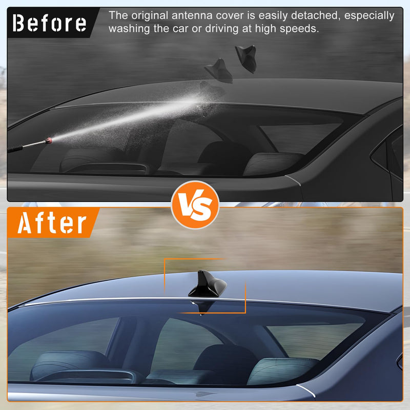 Shark Fin Antenna Cover Compatible with for Elantra Sedan MD 2011-2016,for Hyundai Sonata Sedan YF 2009-2014 w/GPS,for Genesis Sedan BH 2008-2013,96210,962103Q800,962103X100NKA (Glossy Black) Glossy Black