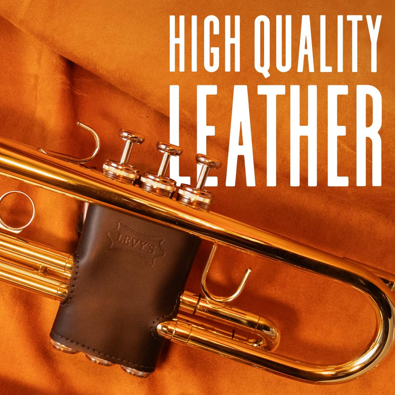 Levy's Leathers Genuine Leather Valve Guard for Trumpet; Black (LVG1-BLK)
