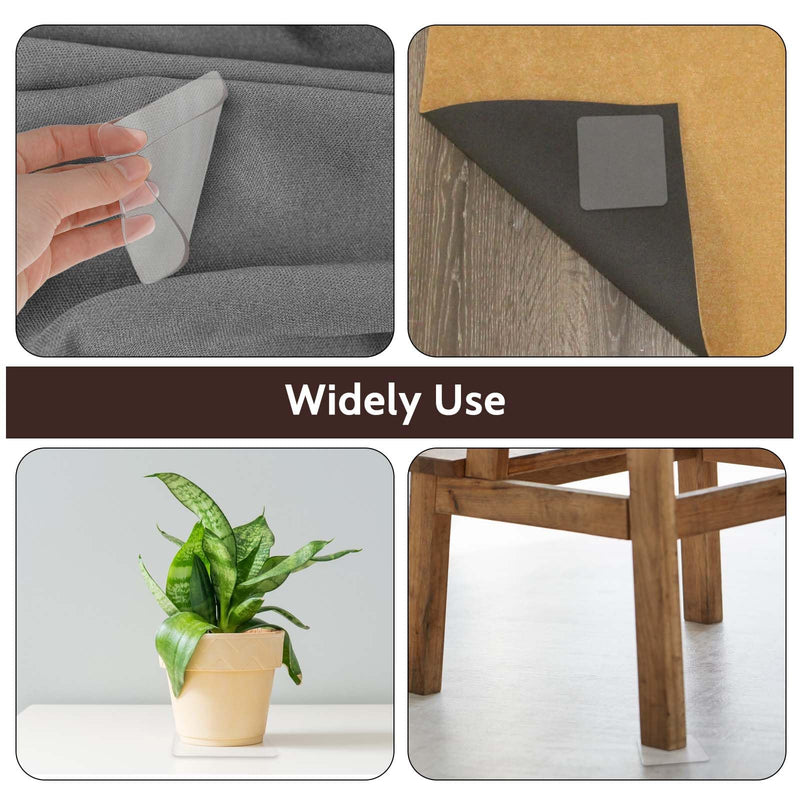 10Pcs Sticky Gel Pads Double Sided Adhesive Pads Removable Traceless Gripping Pad Anti-Slip Double Sided Gripping Pads Washable Reusable Anti Slip Pad for Car Dashboard Office Home(Transparent)