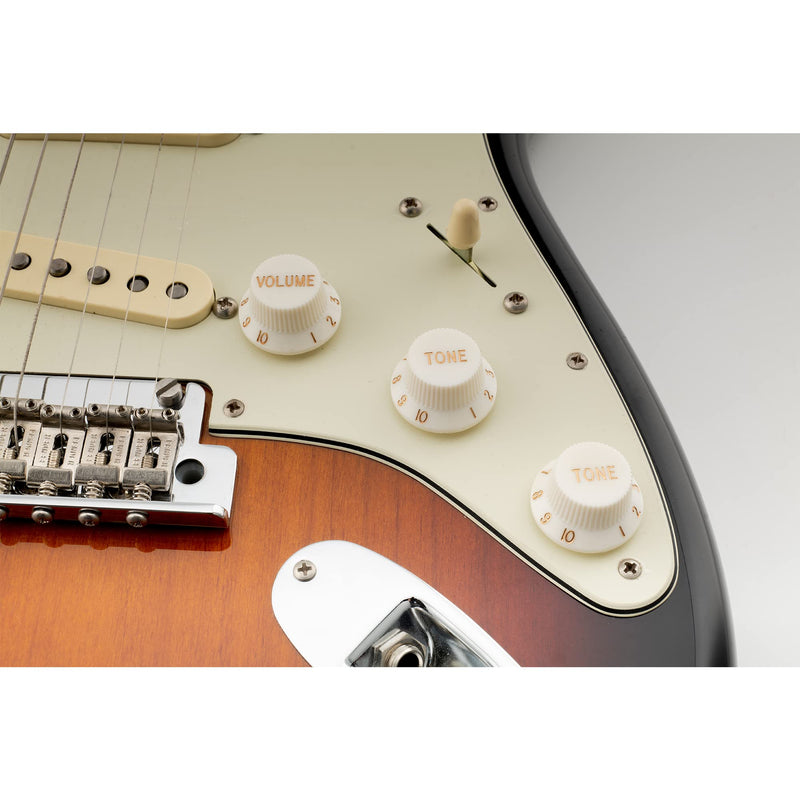 Musiclily Pro Imperial Inch Size Strat Knobs 1 Volume 2 Tone Set for USA Fender Stratocaster Electric Guitar, Aged White(Set of 3)