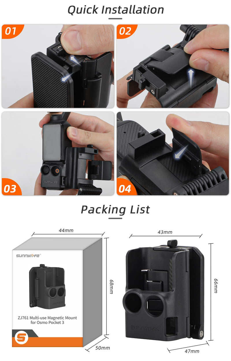 Magnetic Camera Desktop Base Stand Holder Compatible with DJI OSMO Pocket 3, Multifuctional Magnetic Bracket Mount Expansion Adapter Magnet Steering Holder Bracket for DJI OSMO Pocket 3 Accessories