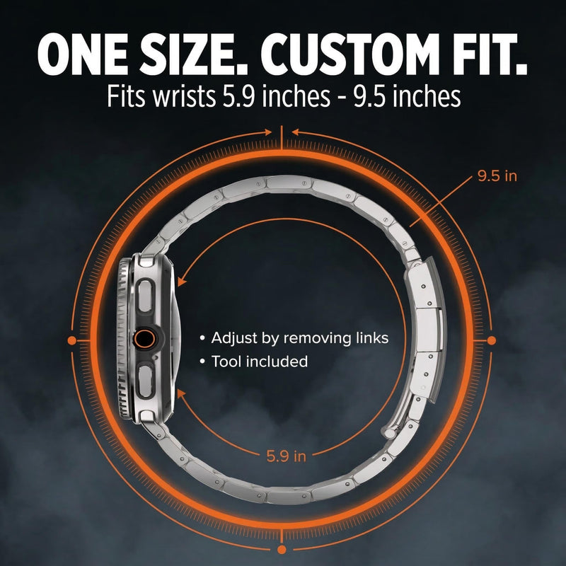 Titanium Band for Samsung Galaxy Watch 9 & Watch8, Classic 40/44/46mm | Scratch Resistant Diamond-Like-Carbon Coating, Titanium Bracelet with Folding Clasp, Color Matching Titanium Strap 26 Millimeters Gray Matte