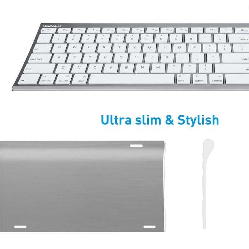 Macally Ultra-Slim USB Wired Computer Keyboard - Works Great as Both a Windows or Wired Mac Keyboard - Compatible Full Size Apple Keyboard with Numeric Keypad for Mac Mini, iMac, MacBook - Space Gray Space Grey