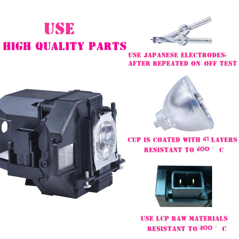 for ELPLP96 V13H010L96 EPSON Vs350 Vs355 Home Cinema 2100 Home Cinema 2150 1060 660 760hd VS250 VS350 VS355 EX9210 Compatible Projector lamp with Housing by SW-LAMP