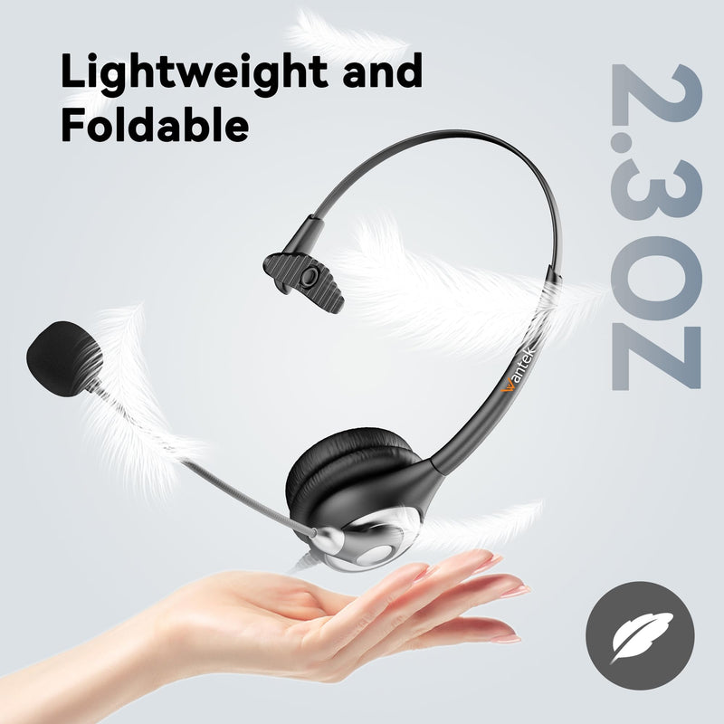 [AUSTRALIA] - Wantek USB Headset with Microphone for PC, Computer Headset with Noise Canceling Microphone with Mute for Home Office Online Skype Zoom Meetings 