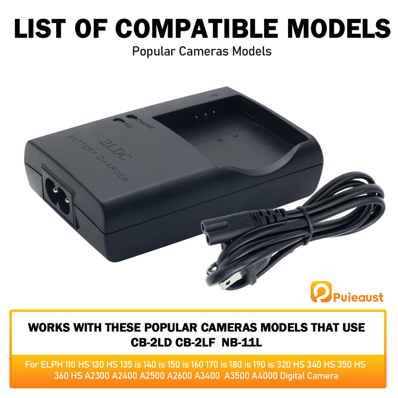 [AUSTRALIA] - CB-2LDC CB-2LF Cameras Charger for Canon NB-11L NB-11LH Battery PowerShot ELPH 110 HS 320 HS 340 HS 350 HS IXUS 135 140 150 160 170 180 190 A2300 IS A2400 A2500 A2600 A3400 A3500 A4000 IXUS 125 HS 