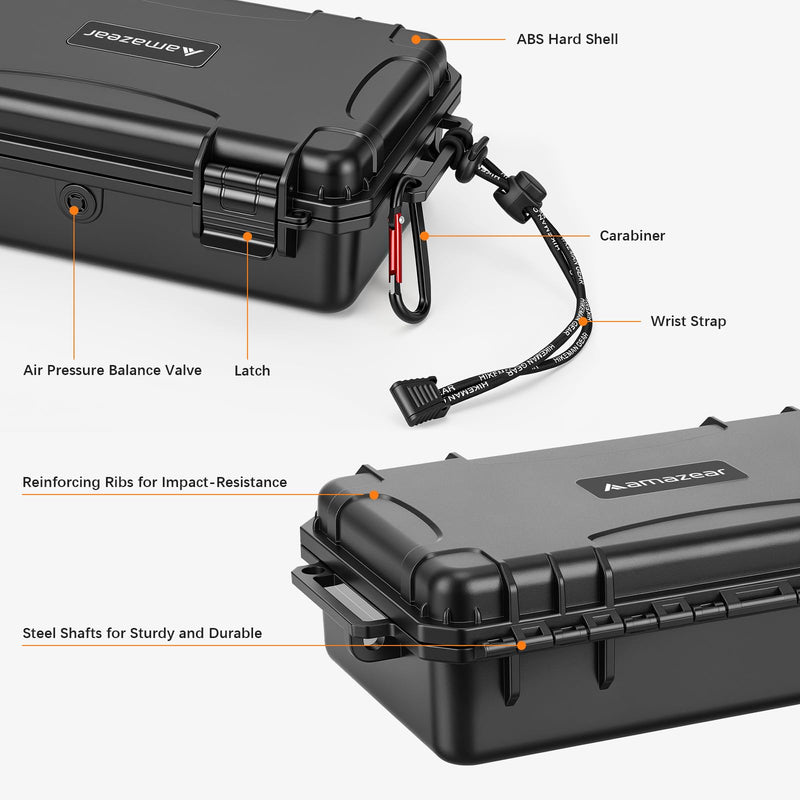 AMAZEAR Waterproof Hard Case Compatible with DJI OSMO Pocket 4P, Pocket4 Pro Creator Combo Accessories Small Hard Shell Cover Travel Hardcase for Carrying, Protection, Storage, Organization, Black